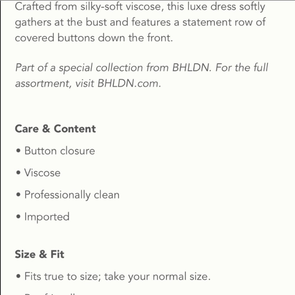 BHLDN Anthropologie Ghost London Silver Dress - Picture 3 of 6